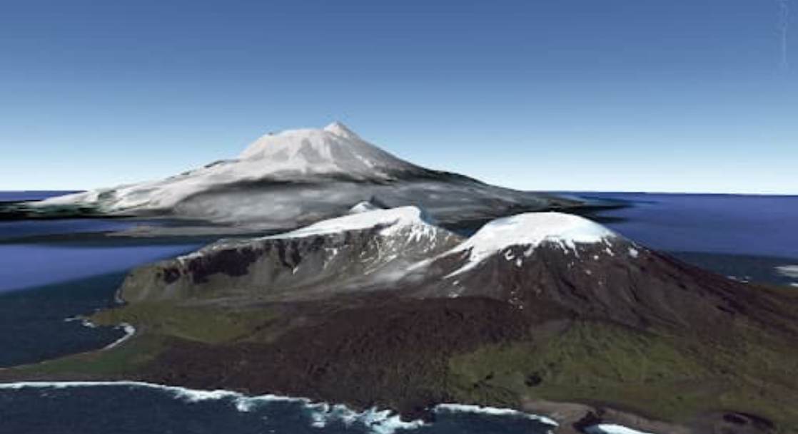 showing the image of " हर्ड आइलैंड वोल्केनो, ऑस्ट्रेलिया | Heard Island Volcano, Australia", one of the World's 10 mysterious places