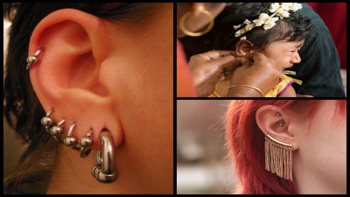 showing the image of " कान छिदवाना (Ear Piercing) ", one of The science behind 9 Indian Ancient customs!