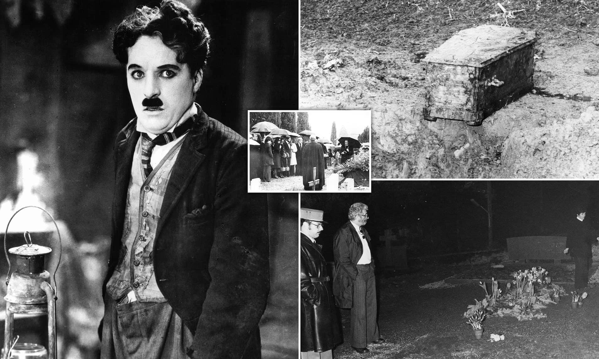 showing the image of "चार्ली चैपलिन के शरीर की चोरी | Theft of Charlie Chaplin's body", one of the 7 Mysterious Events in History.