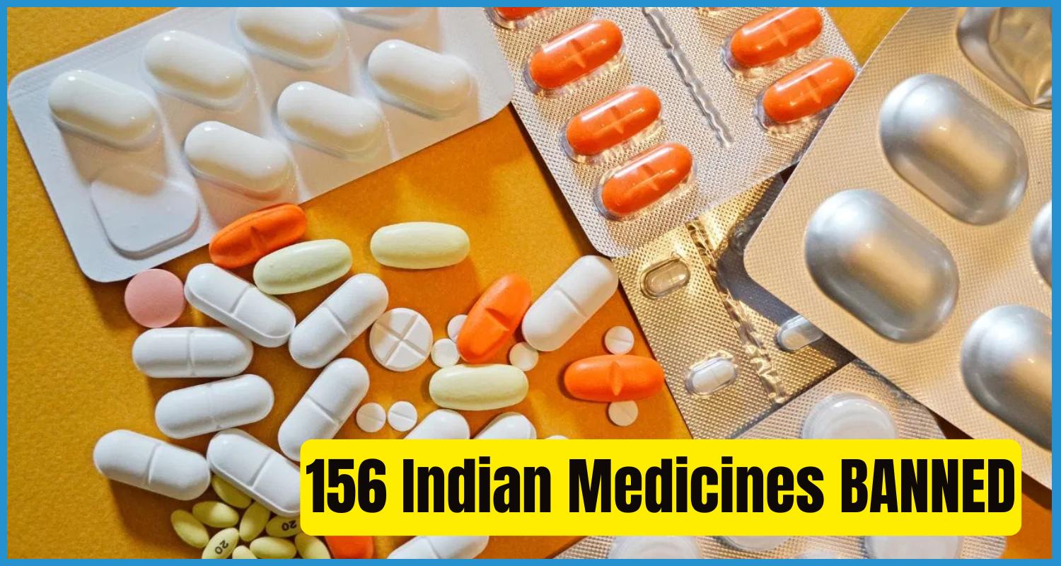 showing the image of 156 Indian Medicines BANNED including antibiotics, painkillers, and multivitamins