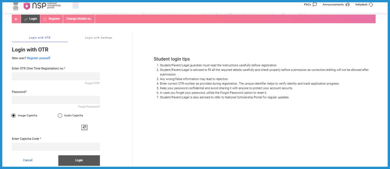 showing the image of NSP portal National Scholarship Portal 2024-25 NSP Login Check Status Last Date