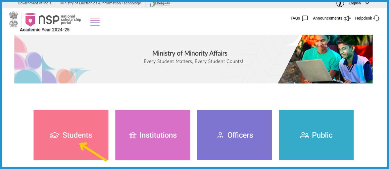 showing the image of NSP portal National Scholarship Portal 2024-25 NSP Login Check Status Last Date