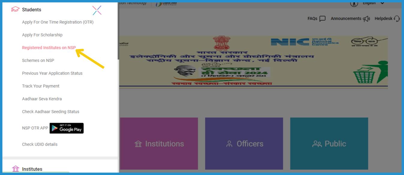 showing the image of NSP portal National Scholarship Portal 2024-25 NSP Login Check Status Last Date