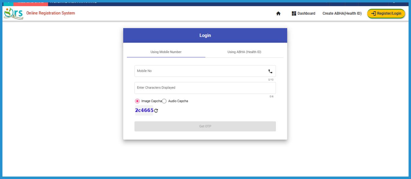 this is the image of appointment booking process on ORS Patient Portal online