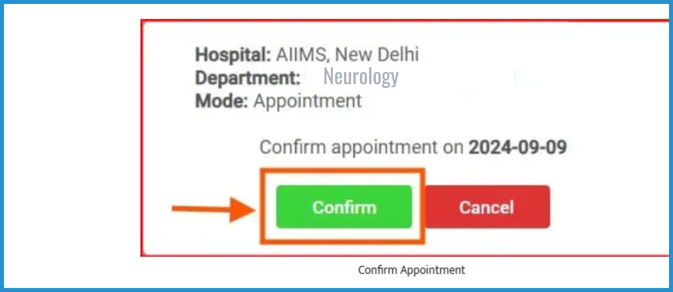 this is the image of appointment booking process on ORS Patient Portal online