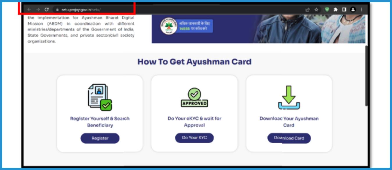 showing the image of Ayushman Card Online Registration 2024 how to create Ayushman health ID card Online through SETU portal