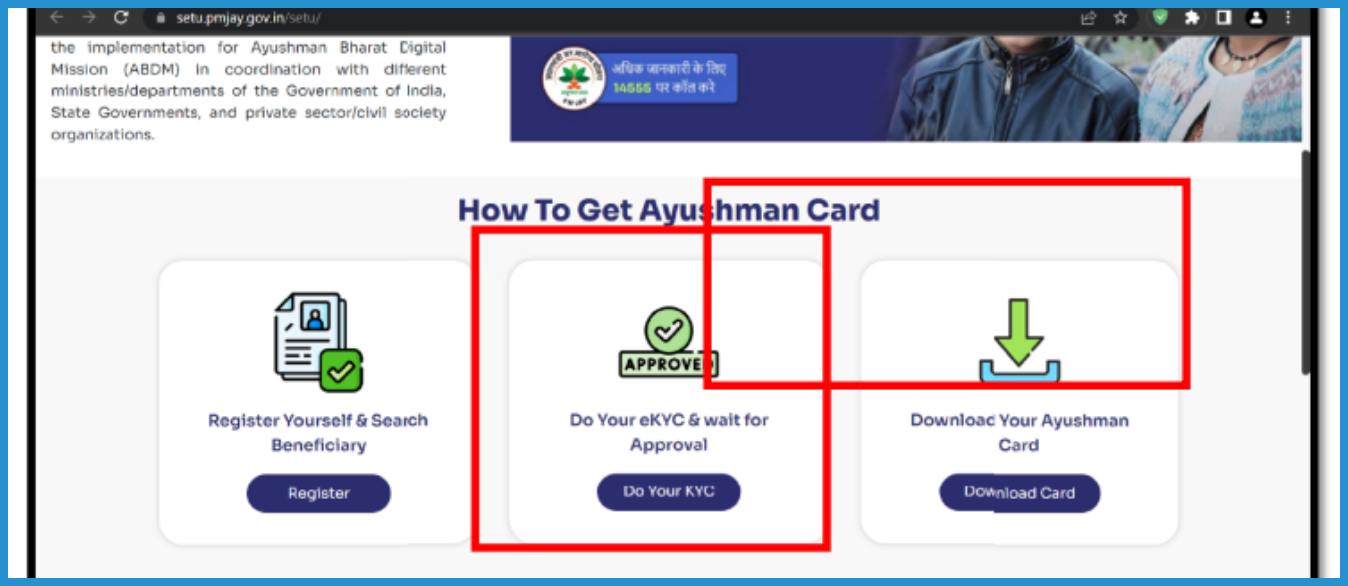 showing the image of Ayushman Card Online Registration 2024 how to create Ayushman health ID card Online through SETU portal