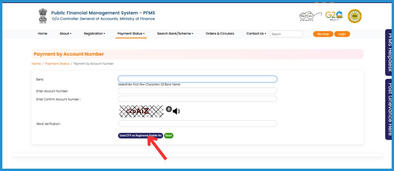 showing the image of PFMS payment status through PFMS Portal in hindi