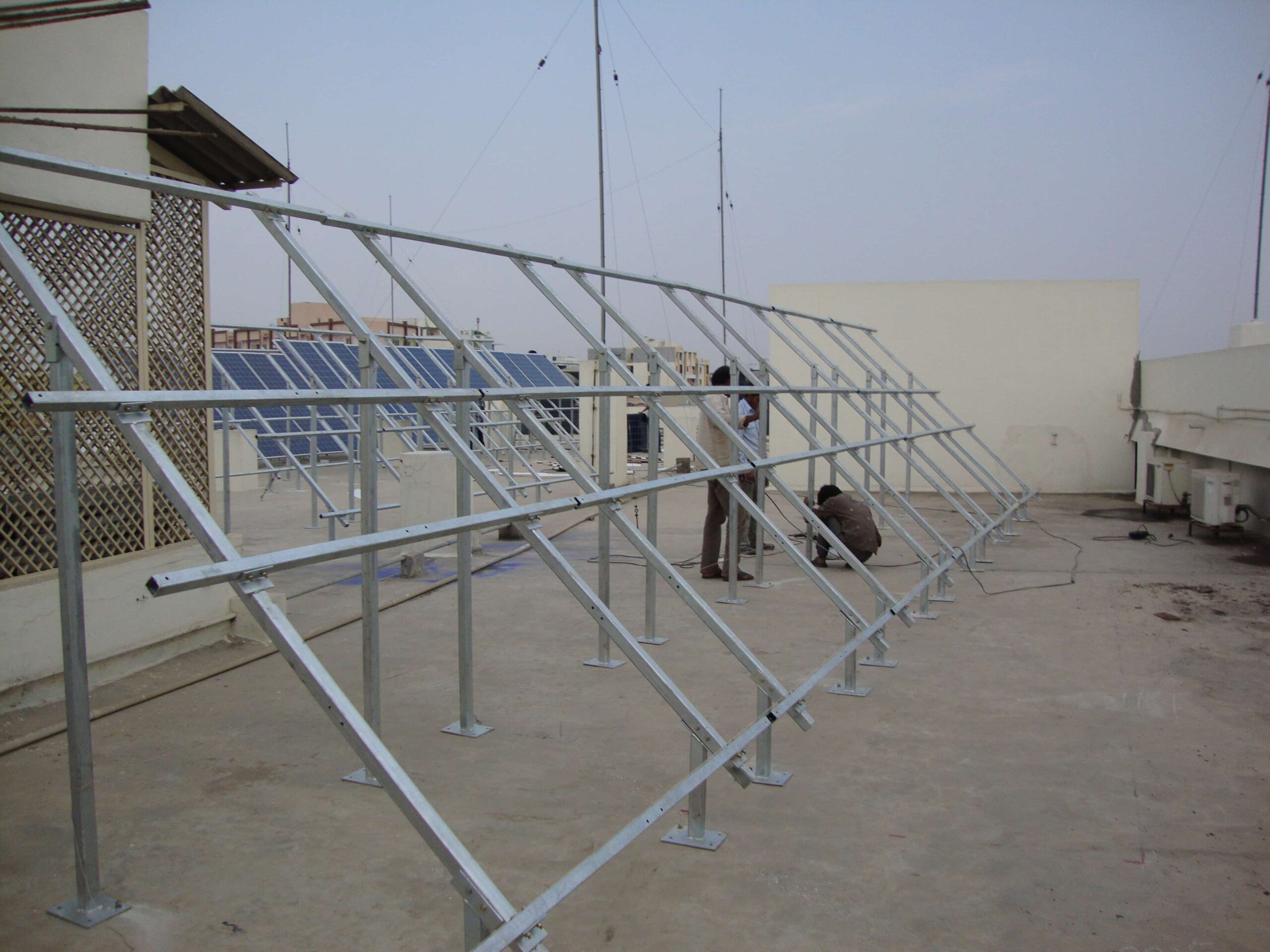 showing the image of Installing Solar Mounting Structure