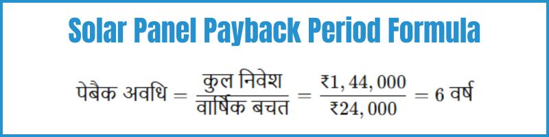 this is the image of Solar Panel Payback Period Formula