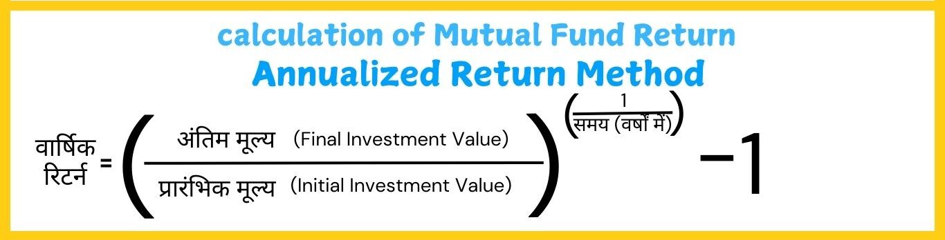 showing the image of formula of annualized return method in hindi 