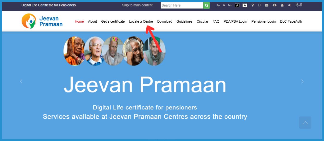 showing the image of How to find Jeevan Pramaan Centre online