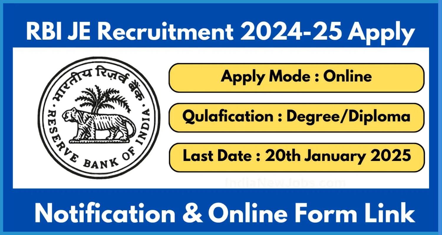 This is the image of RBI Junior Engineer JE Civil / Electrical Recruitment 2024-25