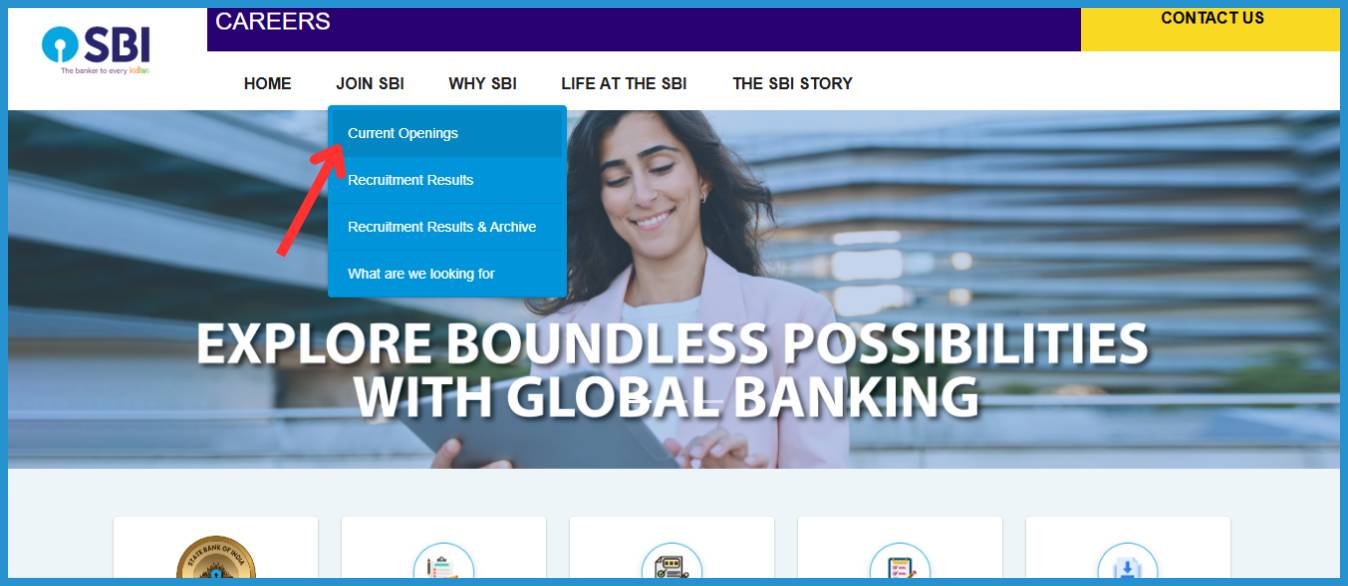 visit on the sbi Career page