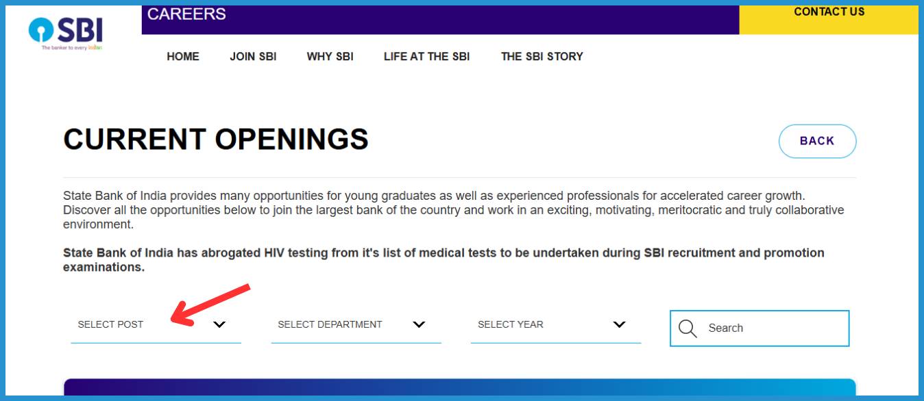 This is the image of current opening page on the sbi portal for sbi po recruitment 2025