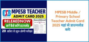 this is the image of MPESB Middle / Primary School Teacher Recruitment 2025 in Hindi