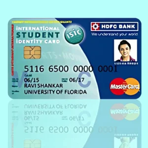 showing the image of hdfc bank isic student forexPlus card in hindi
