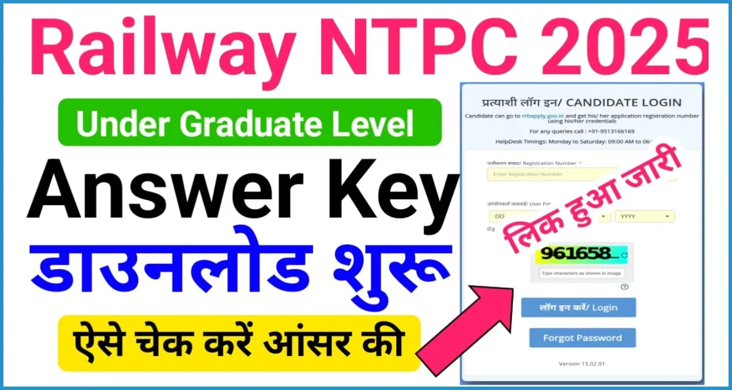 this is the image of RRB NTPC Provisional Answer Key 2025