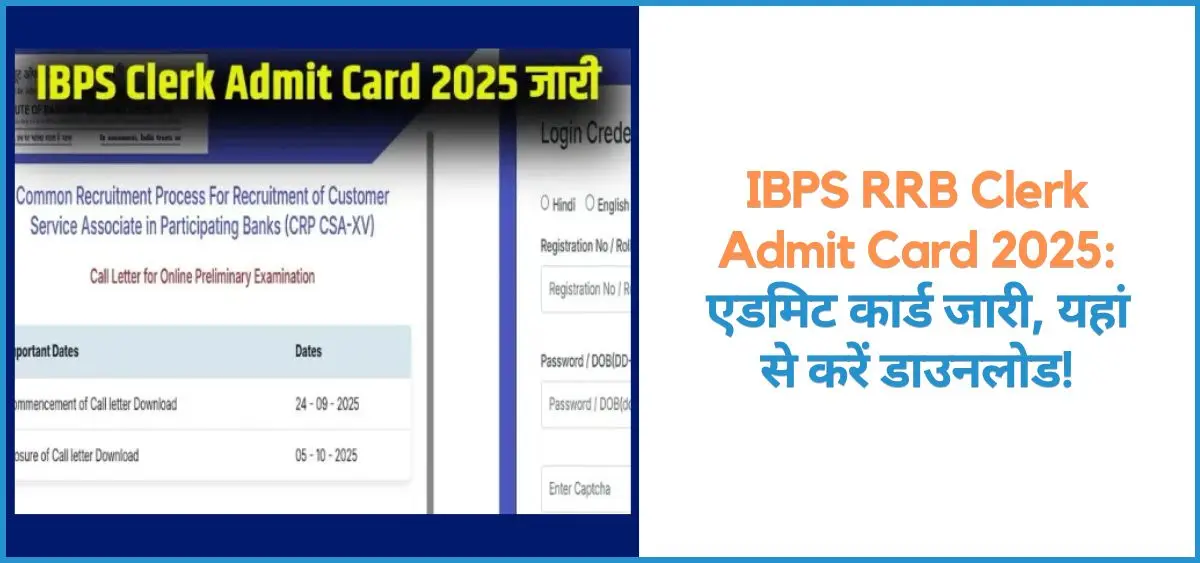 this is the image of IBPS RRB Clerk Admit Card 2025